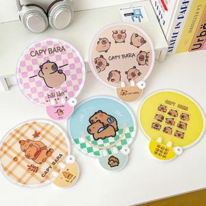 접이식 부채 3개 카피바라 캐릭터 미니 휴대용 접는 손부채 선물용 판촉물