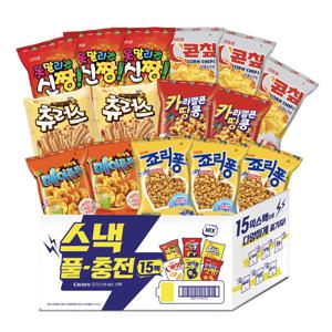 (12%결제할인) (지마켓단독) 크라운제과 스낵풀충전 15팩 1252G