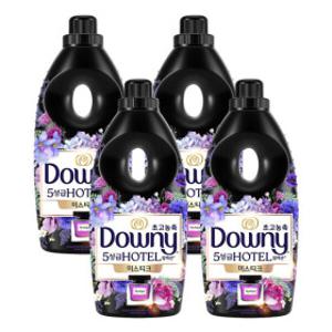 다우니 섬유유연제 퍼퓸 블랙 미스티크 향 1L 4개