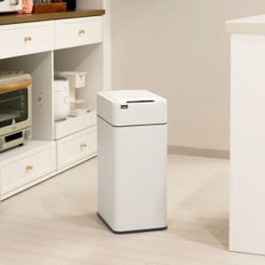 스마트 자동 센서 쓰레기통 날개형 30L 종량제 봉투 호환 대용량 휴지통 아이보리/화이트