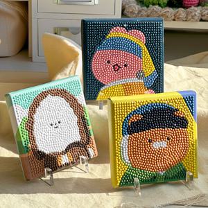 보석십자수 만들기 명화 캔버스 액자 만들기키트 학교 수업  6개세트 랜덤배송