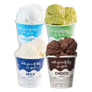 제주 성이시돌 목장 젤라또 아이스크림 3개 골라담기 (우유/요거트/녹차/초코)