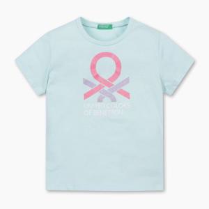 [베네통 키즈]베네통키즈 베이직 글리터 반팔 티셔츠 3I1XC10H8 MT