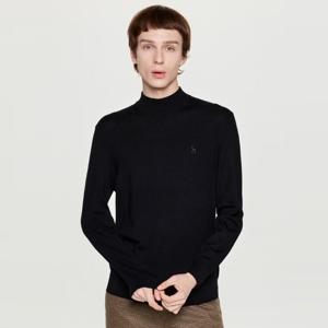 헤지스  25FW  남성 파인울 하프터틀넥 긴팔 니트 HZSW5D435BK