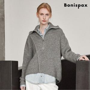 [보니스팍스]반집업 언발 데일리 무지 니트 (XP4KT021L0)