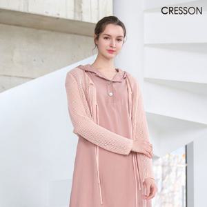 크레송 후디드 텐셀 원피스 C252B602A_51 (핑크)