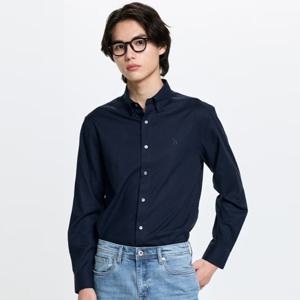 헤지스  26SS  남성 로고자수 면혼방 긴팔캐주얼셔츠 HZSH6A203N2