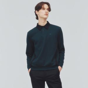 [링스본사] 남성 사선 자카드 투톤 양면 기모 소재 니트 에리 티셔츠 L11E3TO103_GN