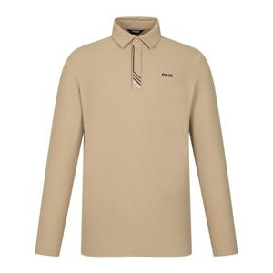 [핑]남성 사선 포인트 카라 긴팔 티셔츠 111E3TO202_BG_IC