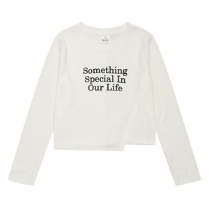 [에꼴리에]여아 레터링 사선 언발 티셔츠 24OT452_WT