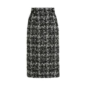 돌체앤가바나 트위드 체크 미디 스커트 F4C6ZTFQZAF