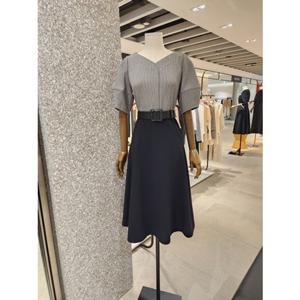 JIGOTT 지고트 [체크 배색 플레어 원피스]  JP5E0OP053