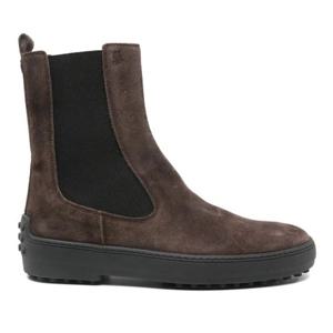 토즈 엘라스틱 고어 라운드 토 스웨이드 앵클 부츠 XXW84L0JS50