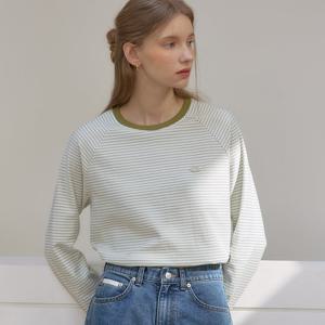 [아워호프] 스트라이프 래글런 티셔츠 - Mint [HK26SP-TS25-MIN]