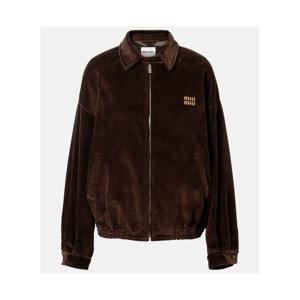 미우미우 오버사이즈 코튼 코듀로이 블루종 재킷 P01146451