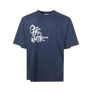 오프화이트 반팔 티셔츠 44MAA120S26J00G 401 BLU