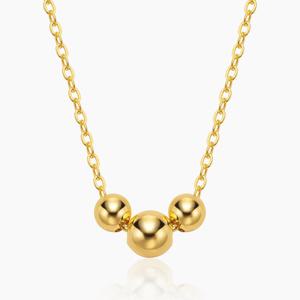 [오운] 24K 트리플 골드 볼 목걸이 2.85g