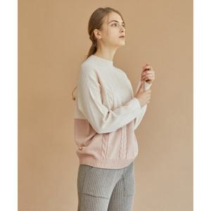 [[세컨스킨]] 캐시혼방 케이블 오버핏 풀오버 AAWFT5008_