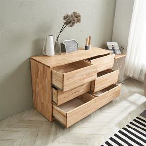 (착불)우아미가구 조프리 참죽 원목 3단 와이드 서랍장