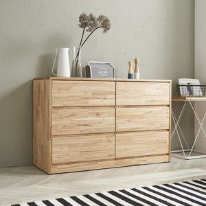 [착불] 로더 참죽원목 1200 3단 와이드 서랍장