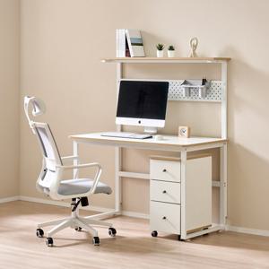 (착불)우아미가구 크린 내추럴 사무용 선반 책상세트 1200 (의자