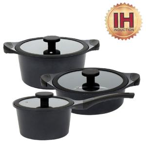 드림셰프 서빙(IH) 인덕션주물냄비 3종(B)SET(18+24+24양)