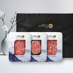 농협안심한우 1+등급 한우 선물세트 4호 등심+안심+채끝살/각300g/총900g