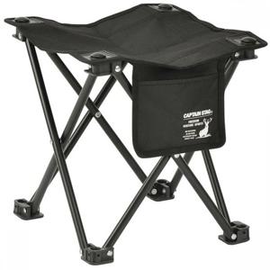 캡틴 스태그 UC-1873 [사이드 포켓이 달린 작은 의자, 수납 가방 포함, 그라시아 블랙]