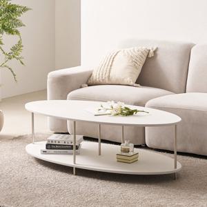 [착불]가온리빙 오스틴 거실테이블 좌식 타원형 소파 탁자 낮은 책상 1200x590mm