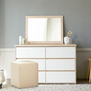 마리메종 글로시 1200 3단 서랍장+일반거울+스툴 화장대 세트_착불