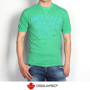 디스퀘어드 맨 아프리칸 어드밴쳐 로고 반팔티 그린 (COL.639) 74GC0911