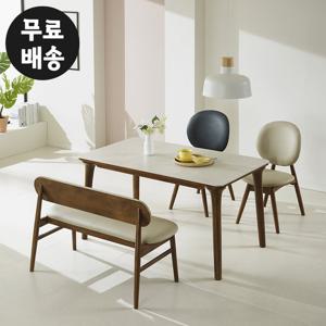 글렌 세라믹 고무나무 4인용 식탁세트 벤치형 1400