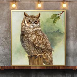 부엉이그림 액자 50G OWL9 풍수그림 돈들어오는 풍수인테리어 풍수 부자되는그림 복들어오는그림