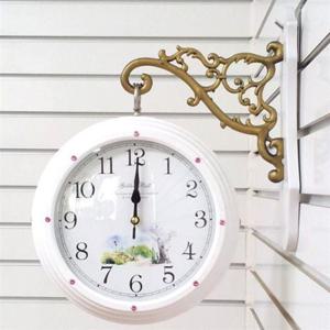 GB2136 핑크큐빅 양면 벽시계 화이트 꽃나무 제조한국 양면벽시계 장식시계 인테리어시계 벽걸이시계