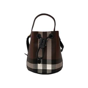 26SS 체크 미니 버킷백 다크브라운 8112238