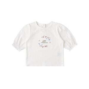 [밍크뮤] 밍크뮤ch 플라워자수7부티셔츠(출산신생아백일돌조카선물) (361153101) 361153101