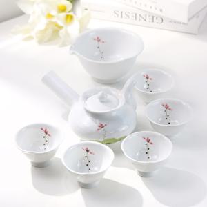 [박씨상방] 백자 연화문 5인 다기세트