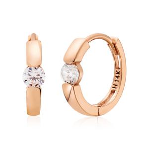 [비앤비골드] 14K 트윙클 큐빅볼 원터치 링귀걸이 한쌍 LOE42130