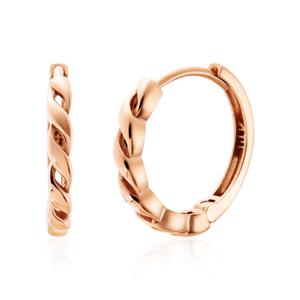 [비앤비골드] 14K 라운딩 웨이브 꼬임 원터치 링귀걸이 한쌍 SNE42126