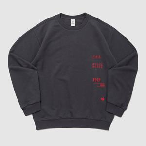 [르꼬끄] 유니 헤리티지 루즈 맨투맨 QQ323LFS94_DGR QQ323LFS94