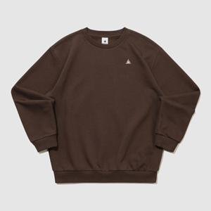 [르꼬끄] 남녀공용 에센셜 루즈 기모 맨투맨 QQ423LFSO1_BRW QQ423LFSO1