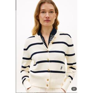 [타미힐피거 여성] T22G1KCD050WT2 스트라이프 크루넥 가디건 T22G1KCD050WT2