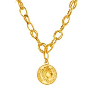 [한국금다이아몬드] 여자 순금 목걸이 볼드 더블 체인 24K 37.5g 18K장식