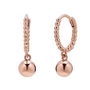 [모아르] 18K 귀걸이 원터치 드롭 링 버블 라운드