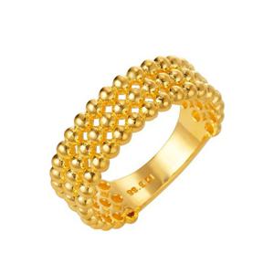 [한국금다이아몬드] 여자 순금 반지 유광 트리플 볼 24K 5.625g 애끼 검지