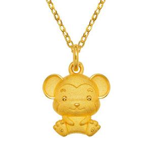 [한국금다이아몬드] 순금 아기 원숭이 돌목걸이 24K 3.75g 100일 선물