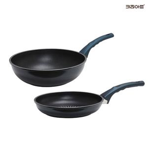 키친아트 까사 티타늄코팅 인덕션 후라이팬세트 2종E 후28+웍30