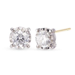 [도로시] 18k 일루전 랩 다이아몬드 4프롱 귀걸이_1캐럿