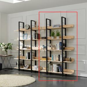 레이나 레드파인 원목 5단 철제 책장 1200 (착불)