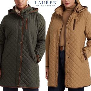 폴로 랄프로렌 16115408 여자 빅 사이즈 퀼팅 후드 코트 자켓